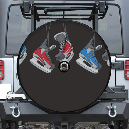 Ice Hockey Skates Print Tire Cover With Camera Hole