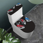 Ice Hockey Skates Print Toilet Lid And Tank Cover Set