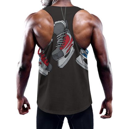 Ice Hockey Skates Print Training Tank Top