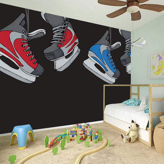 Ice Hockey Skates Print Wall Sticker
