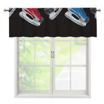 Ice Hockey Skates Print Window Valance