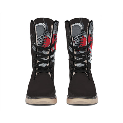 Ice Hockey Skates Print Winter Boots