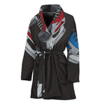 Ice Hockey Skates Print Women's Bathrobe