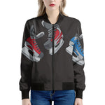 Ice Hockey Skates Print Women's Bomber Jacket