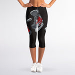 Ice Hockey Skates Print Women's Capri Leggings