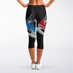 Ice Hockey Skates Print Women's Capri Leggings