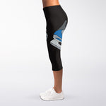 Ice Hockey Skates Print Women's Capri Leggings