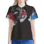 Ice Hockey Skates Print Women's Polo Shirt