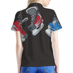 Ice Hockey Skates Print Women's Polo Shirt