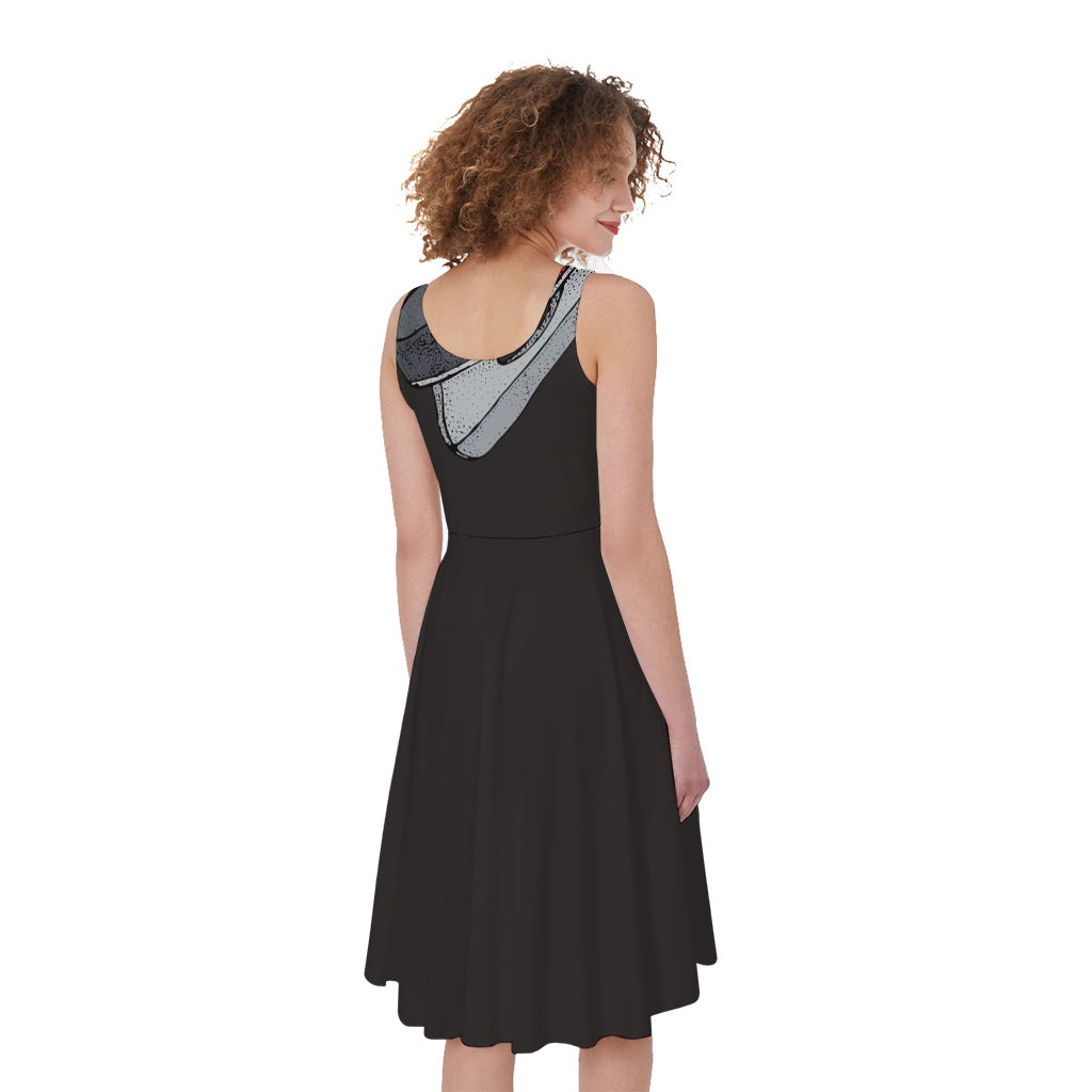 Ice Hockey Skates Print Women's Sleeveless Dress