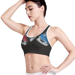 Ice Hockey Skates Print Women's Sports Bra