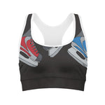 Ice Hockey Skates Print Women's Sports Bra