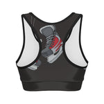 Ice Hockey Skates Print Women's Sports Bra