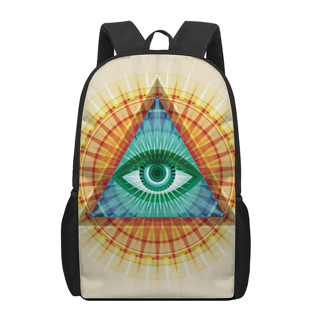 Illuminati Eye of Providence Print 17 Inch Backpack