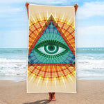 Illuminati Eye of Providence Print Beach Towel