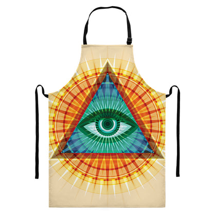 Illuminati Eye of Providence Print Bib Apron With Pocket