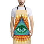 Illuminati Eye of Providence Print Bib Apron With Pocket