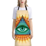 Illuminati Eye of Providence Print Bib Apron With Pocket