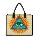 Illuminati Eye of Providence Print Canvas Tote Bag