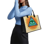 Illuminati Eye of Providence Print Canvas Tote Bag