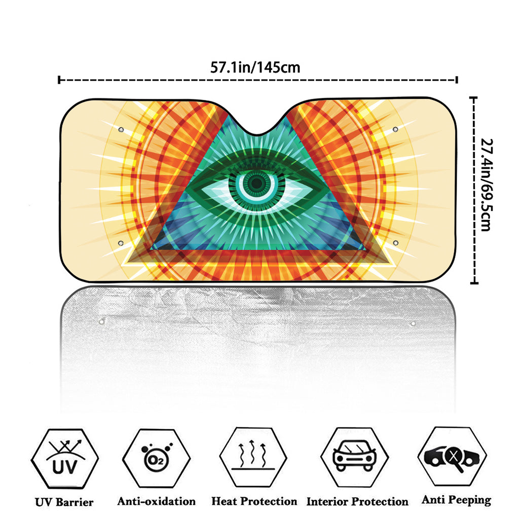 Illuminati Eye of Providence Print Car Windshield Sun Shade