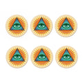 Illuminati Eye of Providence Print Coaster Set