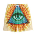 Illuminati Eye of Providence Print Cotton Shorts