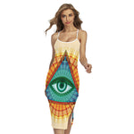 Illuminati Eye of Providence Print Cross Back Cami Dress