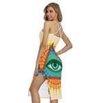 Illuminati Eye of Providence Print Cross Back Cami Dress