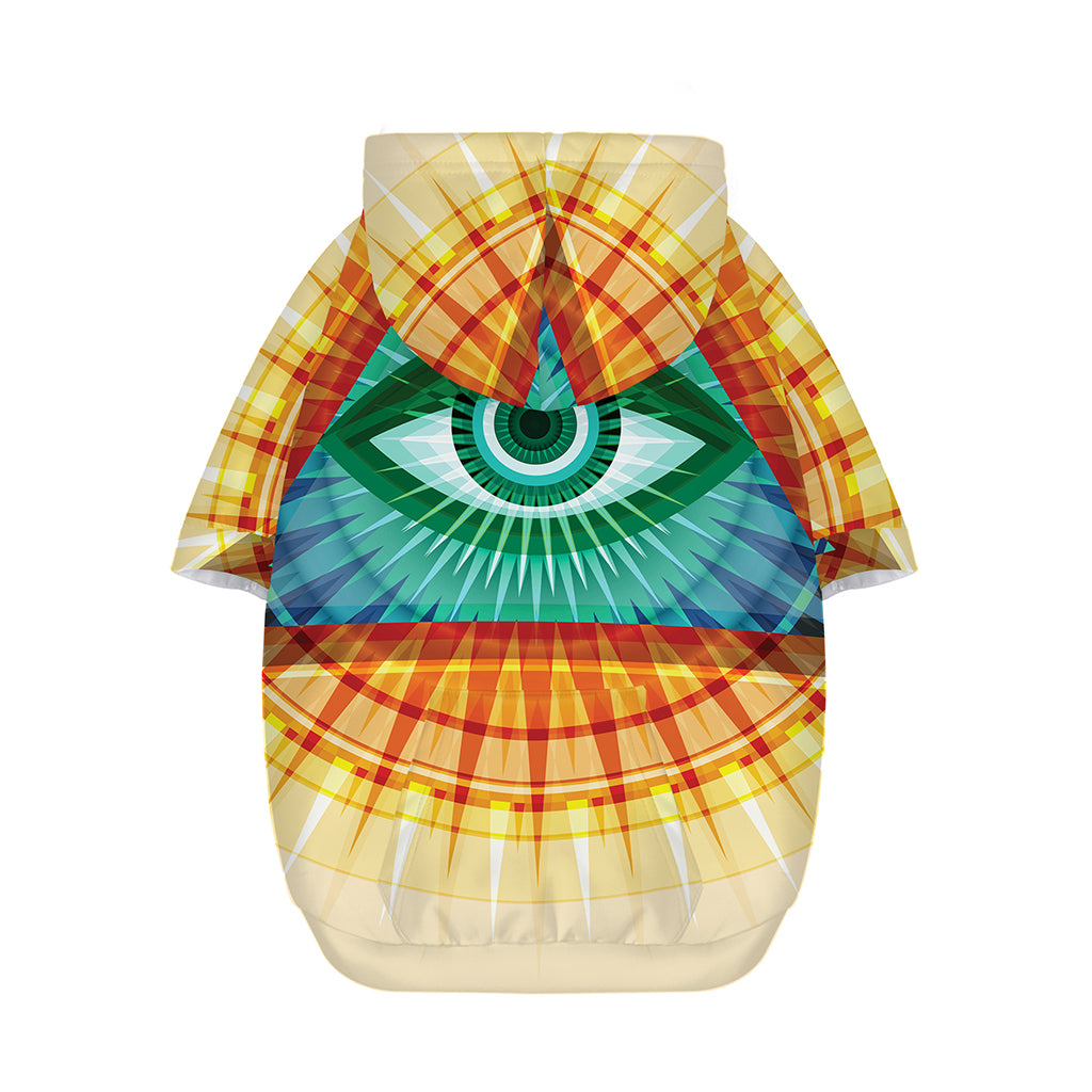 Illuminati Eye of Providence Print Dog Zip Up Hoodie