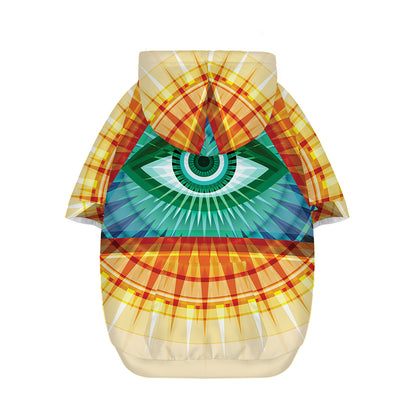 Illuminati Eye of Providence Print Dog Zip Up Hoodie