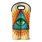 Illuminati Eye of Providence Print Double Neoprene Wine Tote