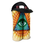 Illuminati Eye of Providence Print Double Neoprene Wine Tote