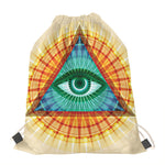 Illuminati Eye of Providence Print Drawstring Bag