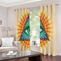 Illuminati Eye of Providence Print Extra Wide Grommet Curtains