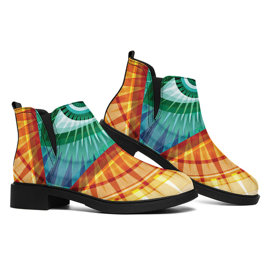 Illuminati Eye of Providence Print Flat Ankle Boots