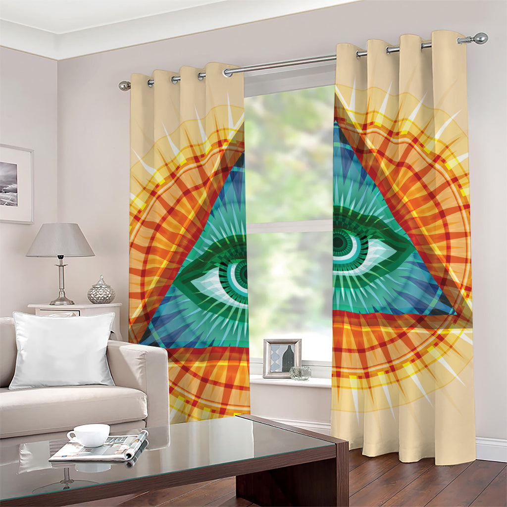 Illuminati Eye of Providence Print Grommet Curtains