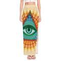 Illuminati Eye of Providence Print High Slit Maxi Skirt