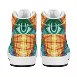 Illuminati Eye of Providence Print High Top Leather Sneakers