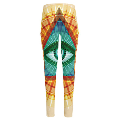 Illuminati Eye of Providence Print High-Waisted Pocket Leggings