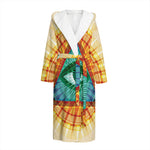Illuminati Eye of Providence Print Hooded Bathrobe