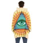 Illuminati Eye of Providence Print Hoodie Blanket