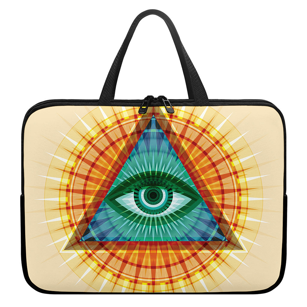 Illuminati Eye of Providence Print Laptop Sleeve With Handle