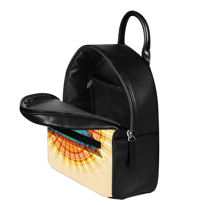 Illuminati Eye of Providence Print Leather Backpack
