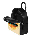 Illuminati Eye of Providence Print Leather Backpack