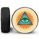 Illuminati Eye of Providence Print Leather Spare Tire Cover