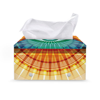 Illuminati Eye of Providence Print Leather Tissue Box Cover