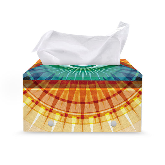 Illuminati Eye of Providence Print Leather Tissue Box Cover