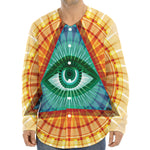 Illuminati Eye of Providence Print Long Sleeve Baseball Jersey