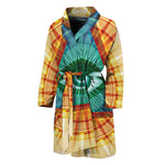 Illuminati Eye of Providence Print Men's Bathrobe